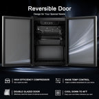 Antarctic Star Beverage Refrigerator Cooler 68 Can, Mini Fridge with Glass Door for Beer Drinks Wine,Freestanding Small Fridge with Electronic Temperature Control for Home and Bar,1.7 cu.ft