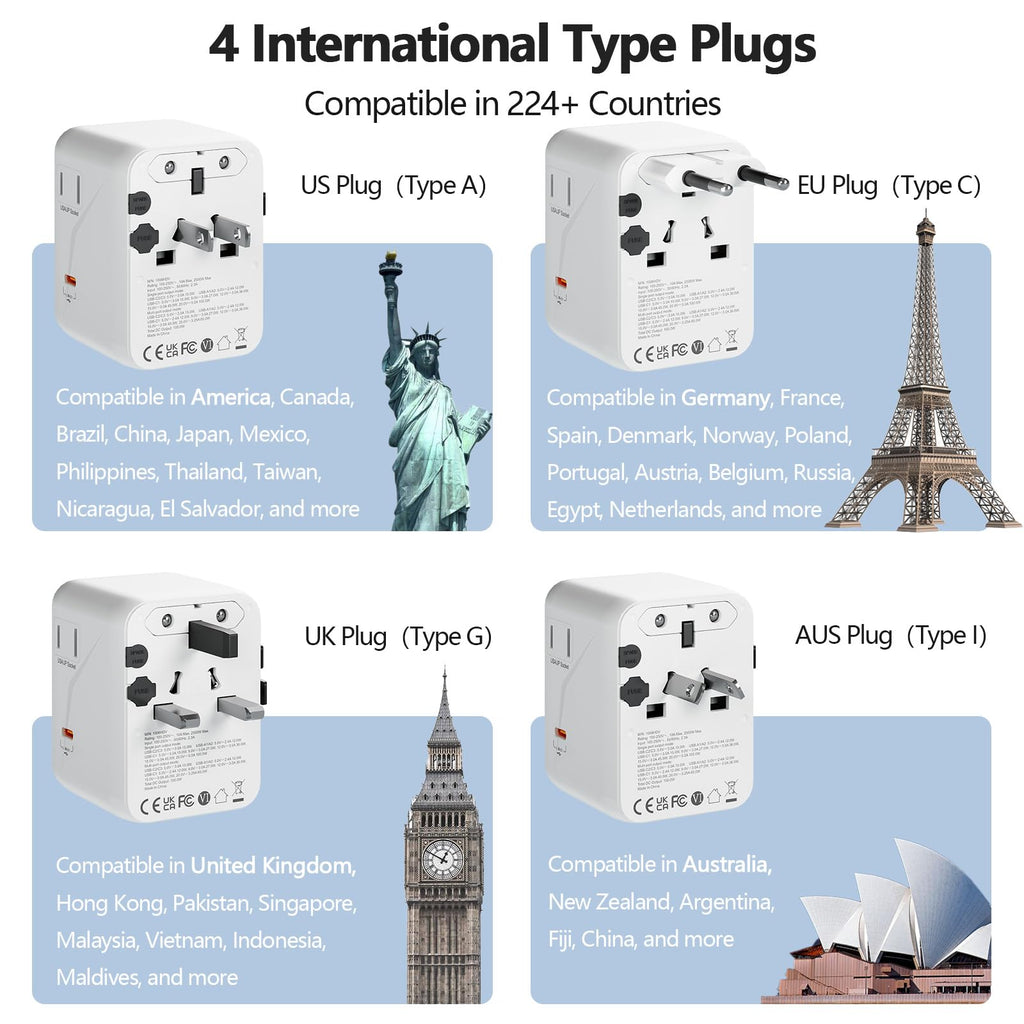 Bigfish Universal Travel Adapter, Travel Plug Adapter Worldwide