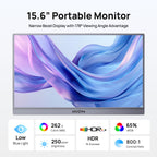 ARZOPA Portable Monitor 15.6" 1920×1080 FHD IPS Portable Monitor for Laptop with Kickstand, Ultra-Slim Second Screen for Laptop/PC/Mac/PS3/4/5/Xbox - USB C & HDMI Connectivity - A1