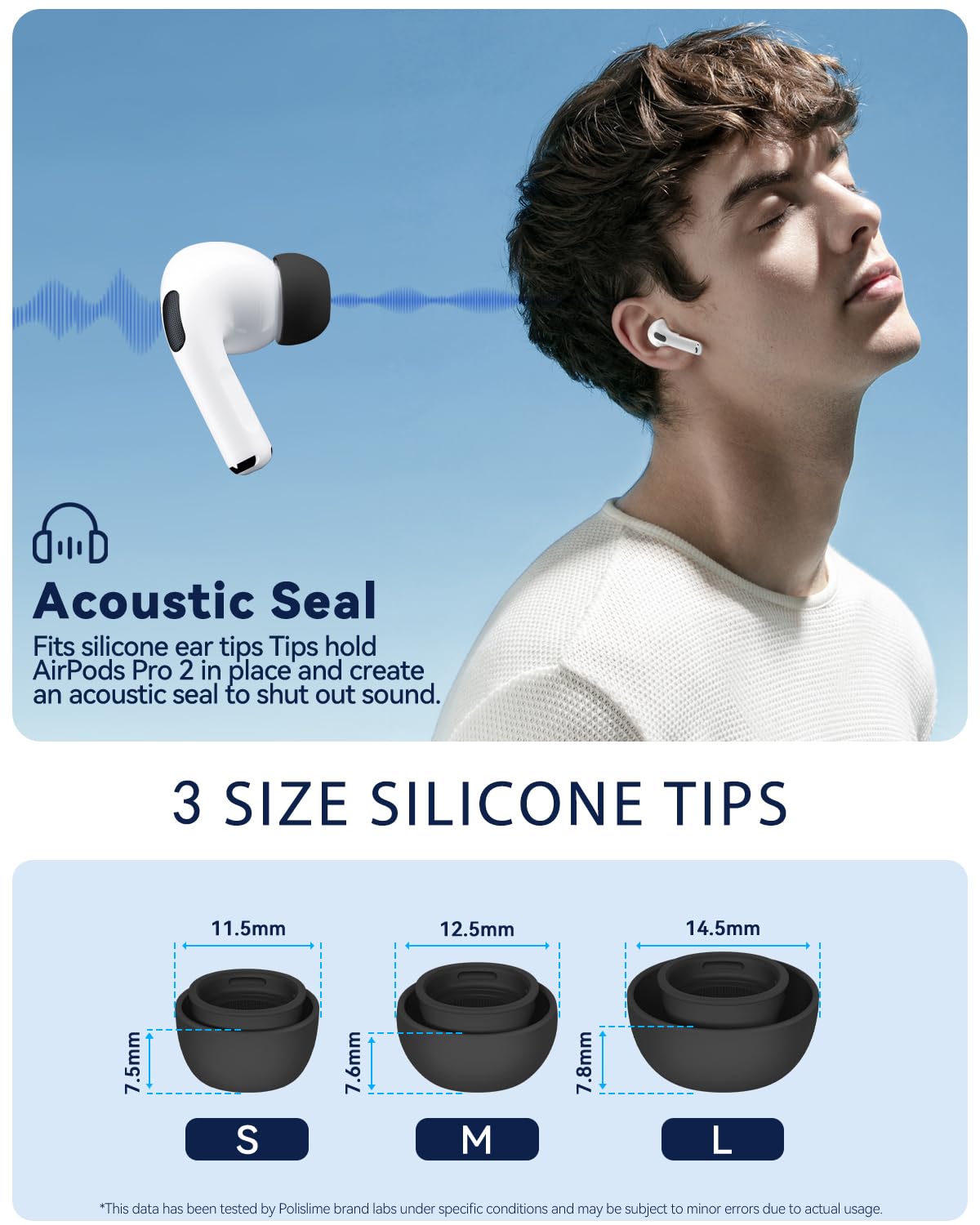 5 Pairs Replacement Ear Tips for AirPods Pro 3 (White)
