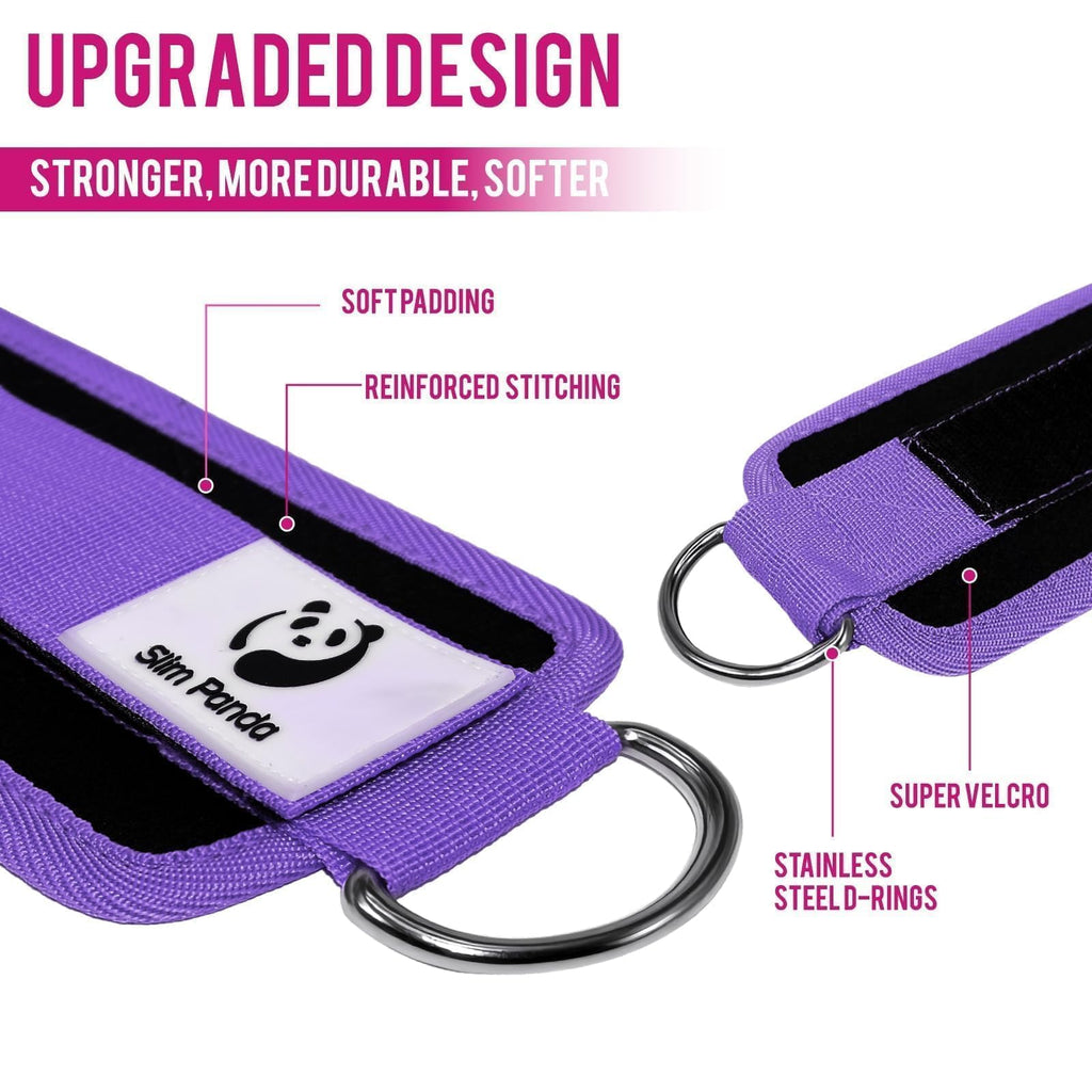 Slim Panda Ankle Straps for Cable Machines, Cable Kickback Ankle Cuffs