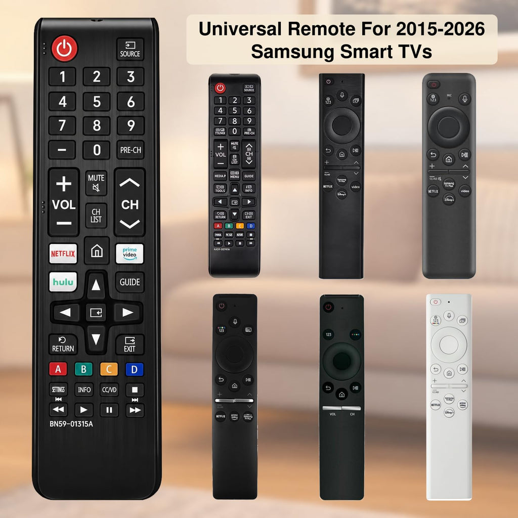 Replacement for Samsung TV Remote, for All 2019-2026 Samsung Remote Control for Smart TV with Voice Control. 2-Year Full Warranty.