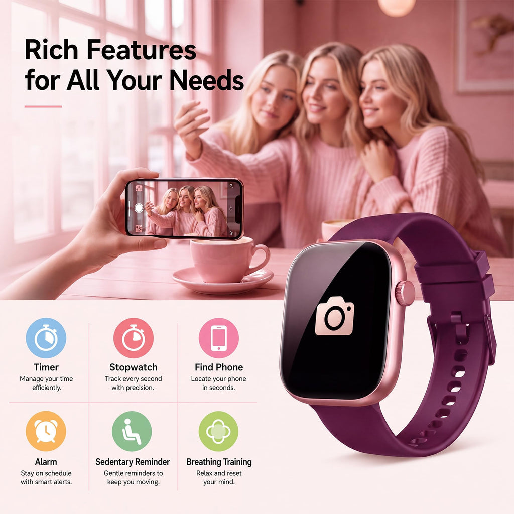 Smart Watch for Women, Bluetooth Answer/Make Calls, 1.83"HD Screen