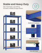 SONGMICS 5-Tier Heavy-Duty Shelving Units, Set of 2, Boltless Assembly