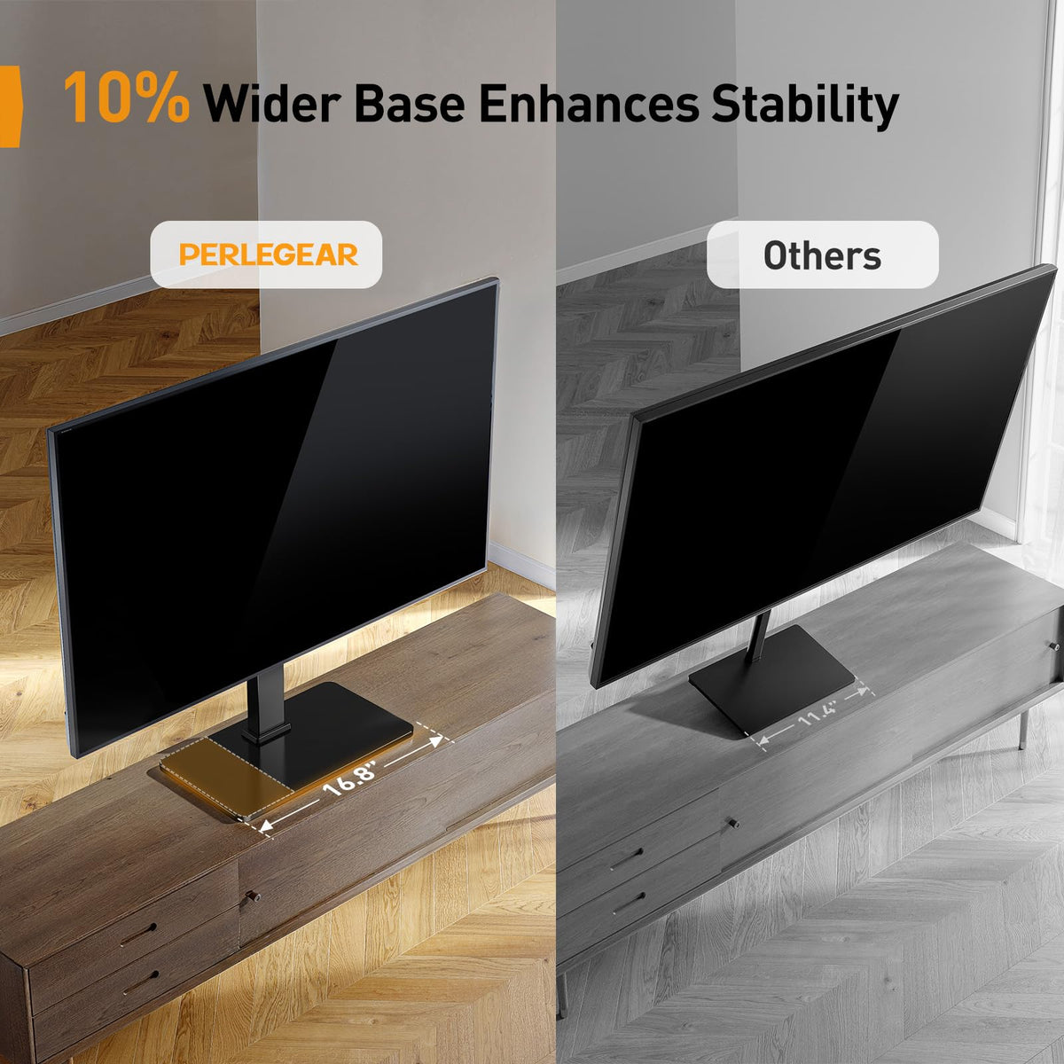 Perlegear Universal Swivel TV Stand Base for 32–70 inch TVs to 99lbs