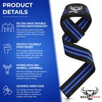 BEAST RAGE Weight Lifting Straps Fitness Padded Cotton Wrist Support Gel Advanced Grips Dumbbell Bar Wraps Heavy Duty Gym Bodybuilding Straps Power Deadlift Barbells Non Slip Exercise
