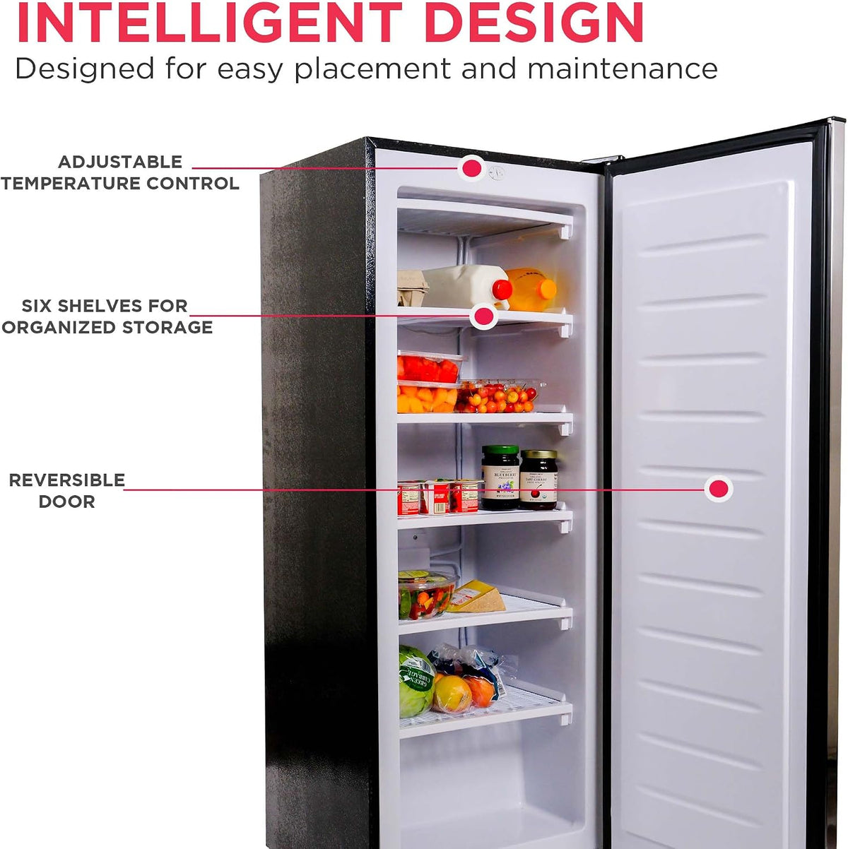 Frigidaire Upright Freezer, 6.5 cu ft, Deep Freeze, Platinum Design Series