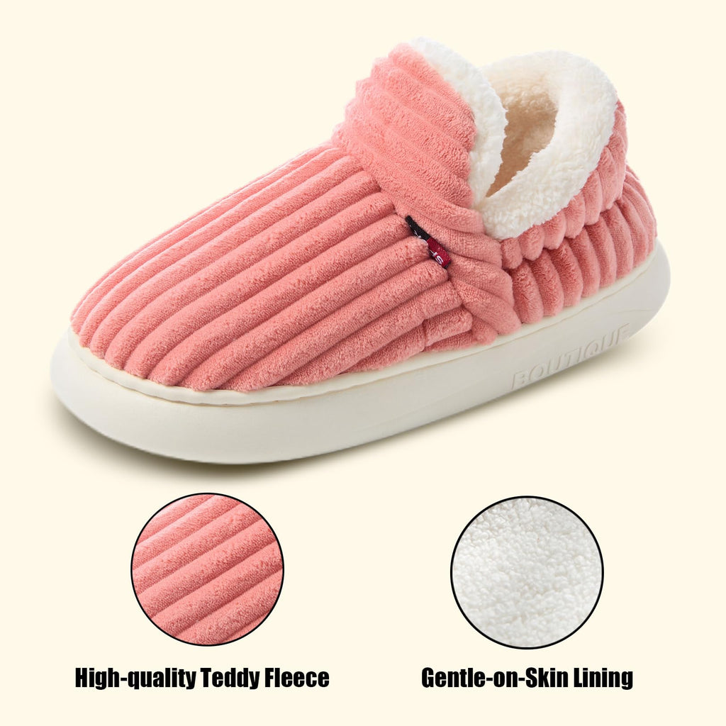 Misolin Slippers Women Clouds Bootie Corduroy Memory Foam Warm House Shoes