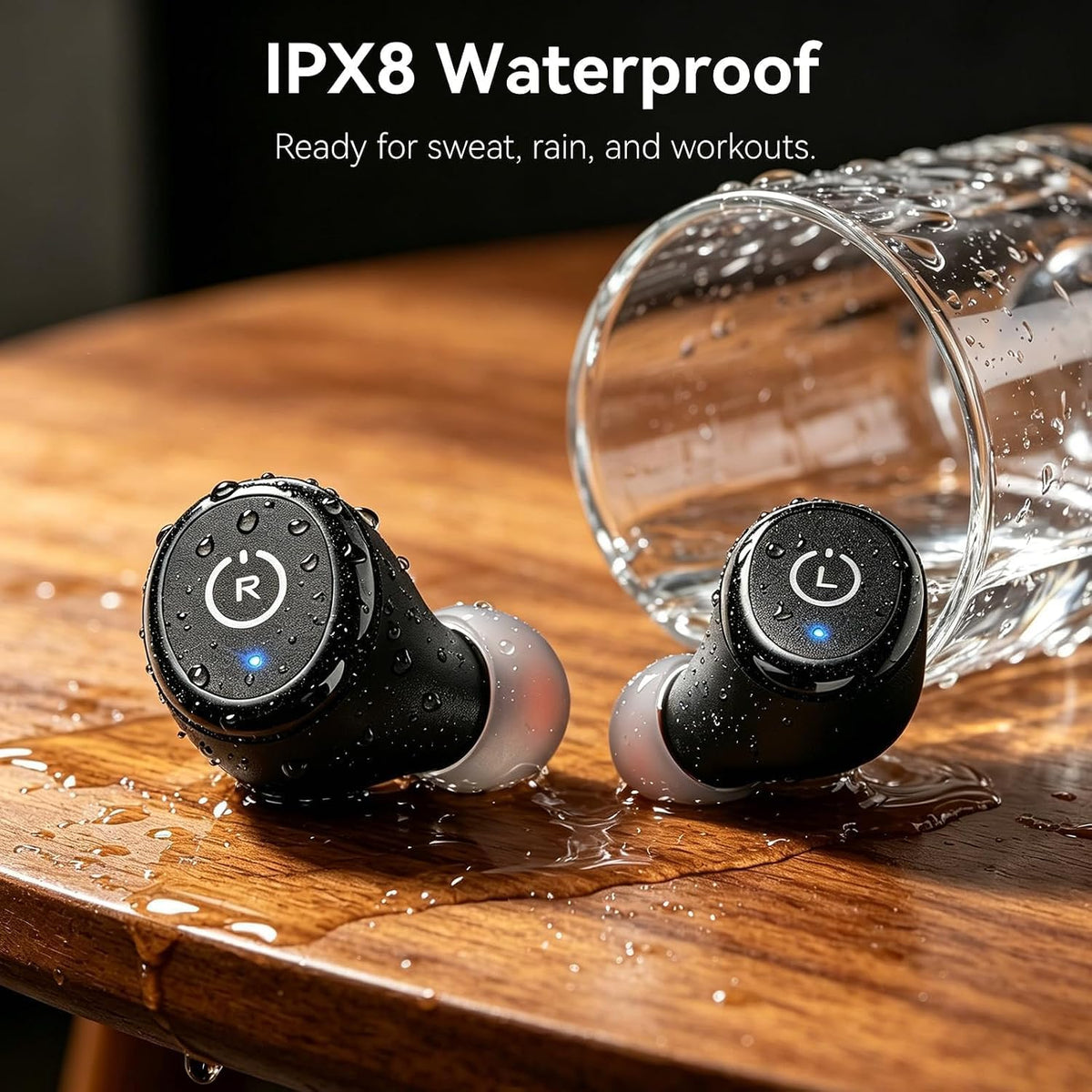 TOZO T10 Wireless Earbuds Powerful Bass Stereo Wireless Charging, APP, IPX8