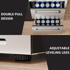 Antarctic Star 18L Mini Fridge Cooler 24Can, Beverage Refrigerator with Quiet Compressor, LED Light,Freestanding Small Fridge with Electronic Temperature Control for Home and Bar(40-61 ℉)