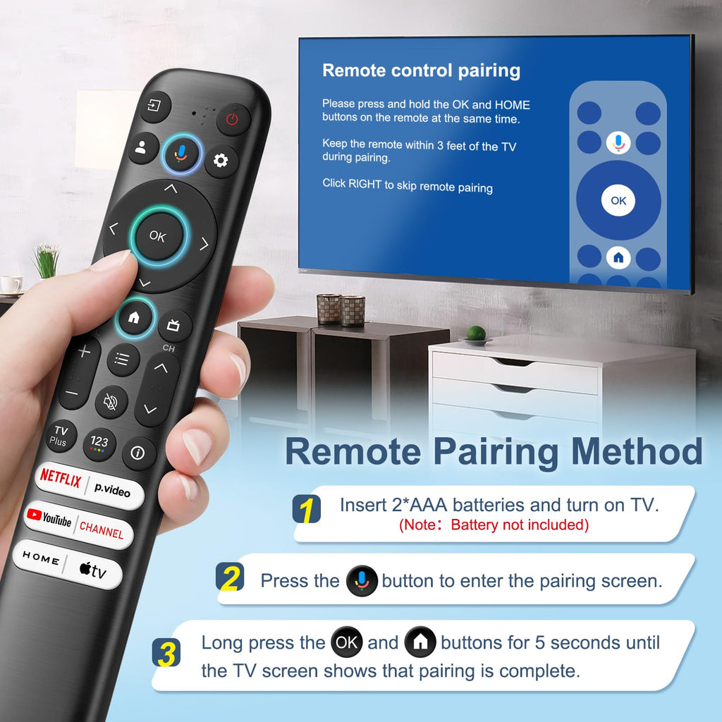 Only for TCL Google TV Remote Control Replacement, Responsive, No Setup
