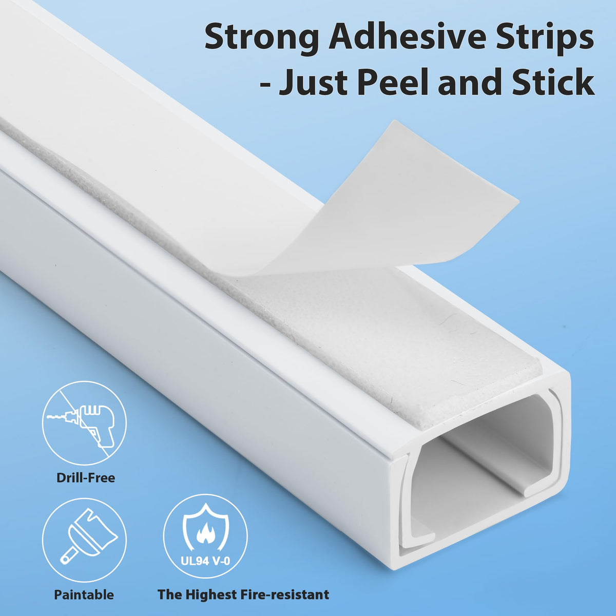ZhiYo 43" Cord Covers for Wires on Wall, Beige Cord Hider, 0.7" W x 0.4" H