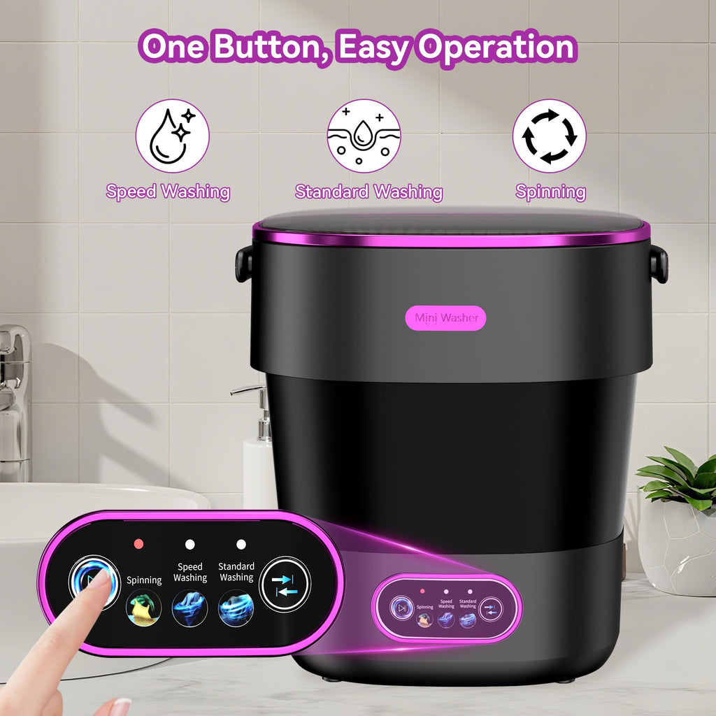 JUJOJB Portable Washing Machine, Folding 20L Mini Washer and Spin-Dryer