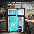 Anypro 4.0 Cu.Ft Fridge with Bottom Freezer, 2 Door Refrigerator with Drawer, 7 Level Temperatures and Adjustable Shelves for Bedroom, Dorm, Office, Apartment, Silver