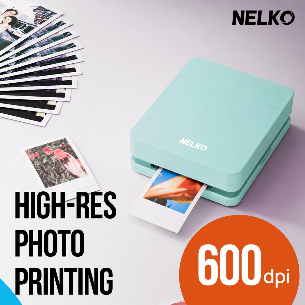 Nelko PP01 2x3 Portable Photo Printer with 20 Sheets, White