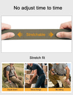 JUKMO Stretch Tactical Belt for Men, Military Work Rigger Hiking 1.5" Elastic Nylon Web Ratchet Quick Release Belt in Gift Box
