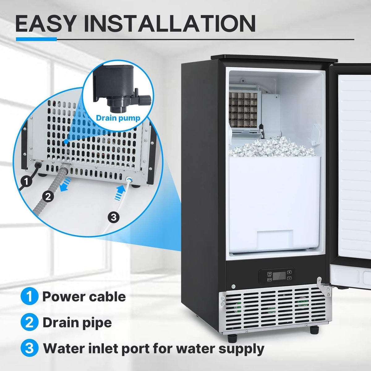 ICEPURE Nugget Ice Makers Countertop with App, Portable Ice Machine