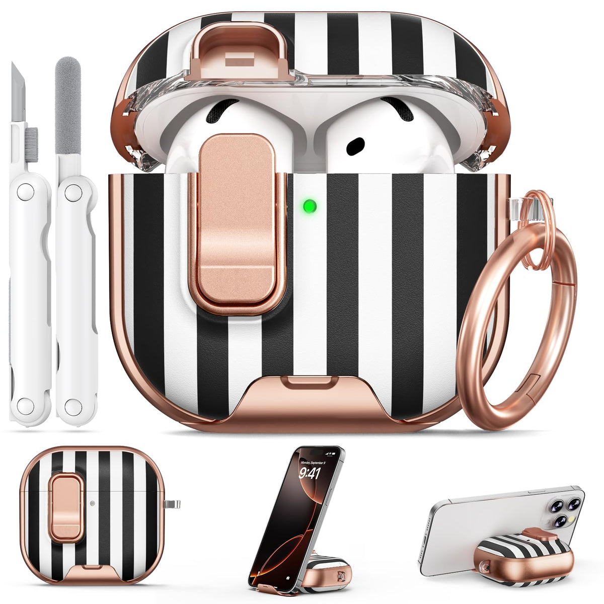 for AirPods Pro 2nd/1st Case (2023-2019)-Purple Bell Flower