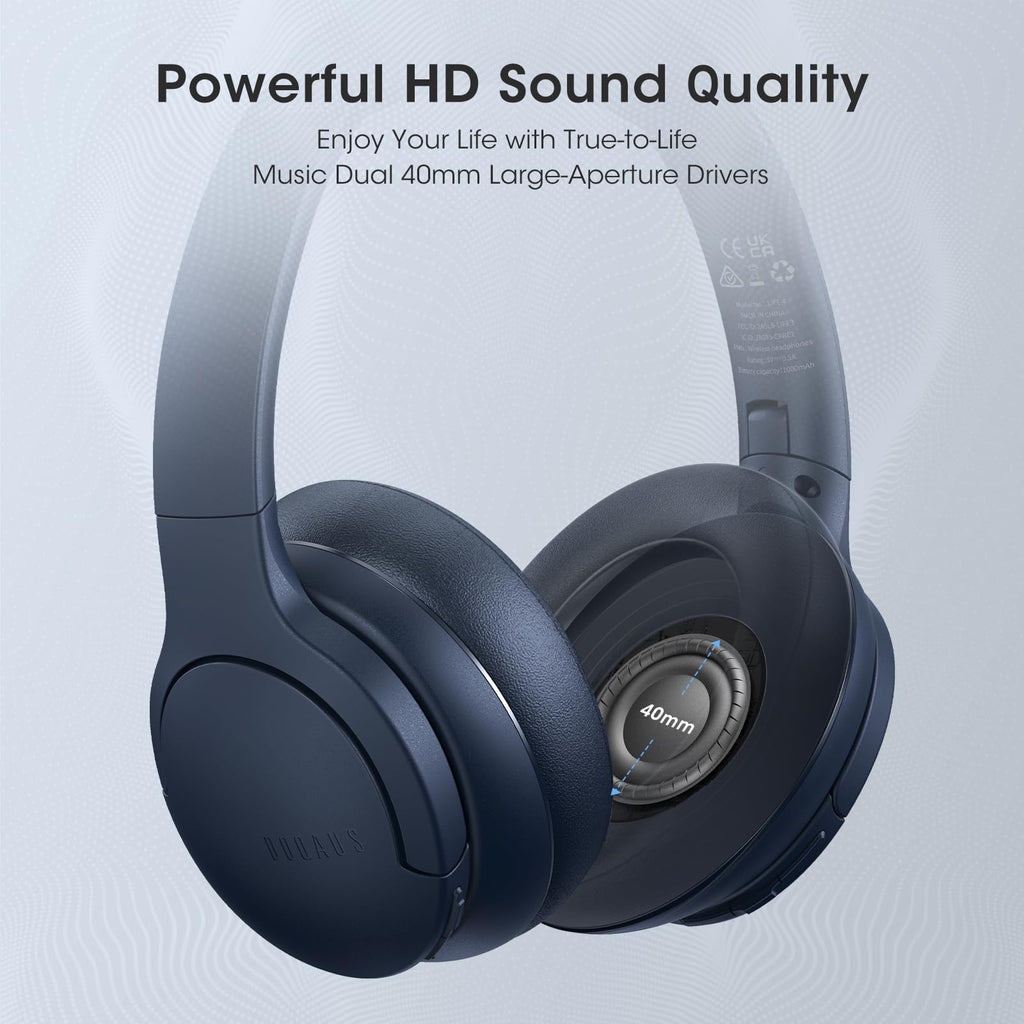 DOQAUS Bluetooth Headphones Over Ear, Headphones Wireless with 90H Playtime