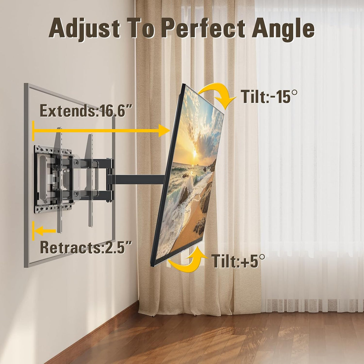 Mounting Dream Full Motion TV Wall Mount for 42-90 Inch TV up to 154lbs