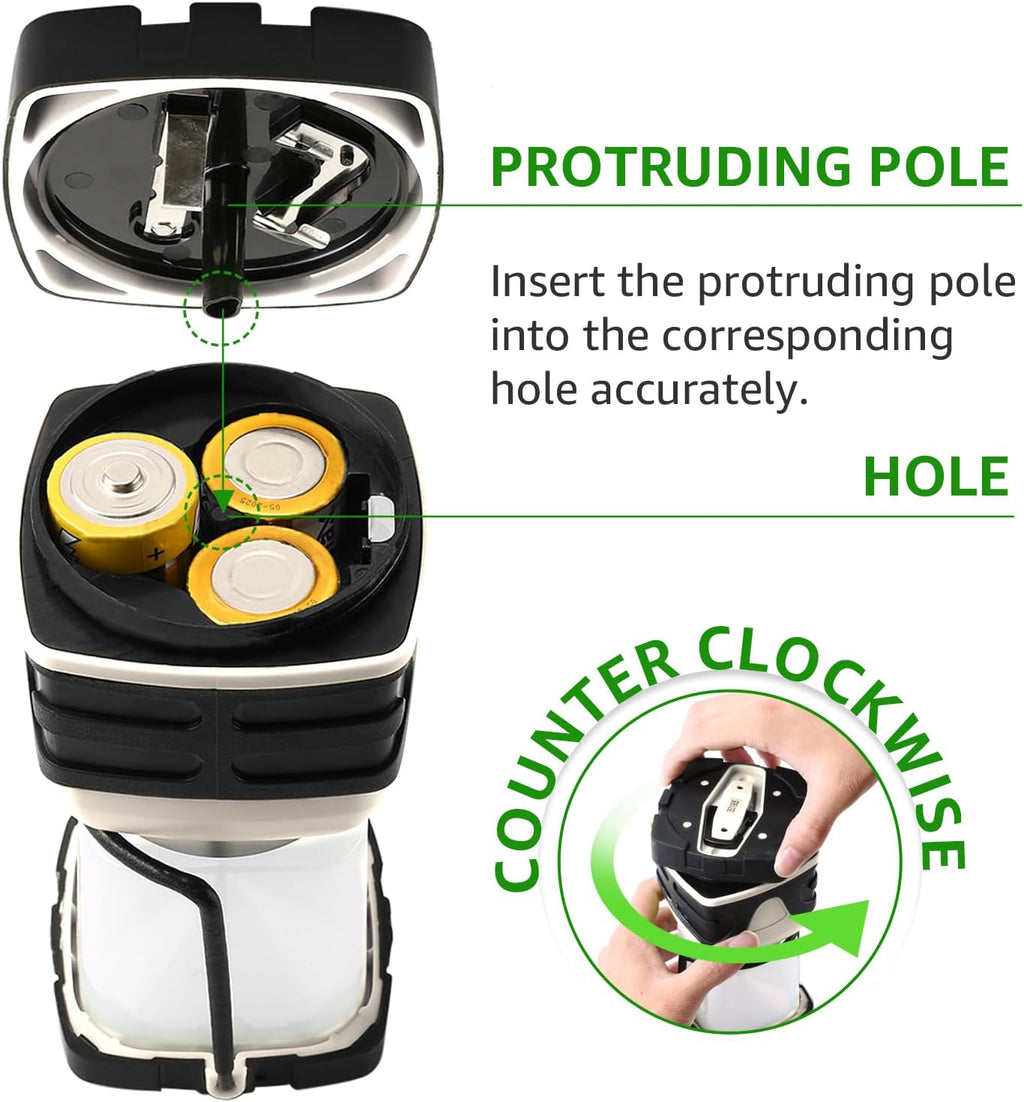 LE Camping Lantern Battery Powered, 1000lm Camping Light, Warm & Cool Lamp