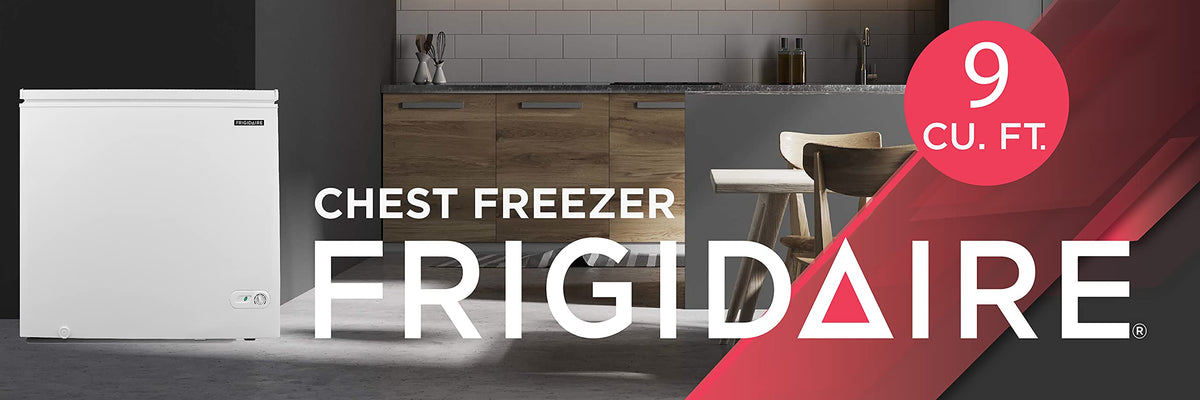 FRIGIDAIRE EFRF5003-BLACK Chest Deep Freezer-Garage-Ready, 5.0 Cu. Ft. Capacity, Black-Adjustable Thermostat-Removable Vinyl Coated Wire Basket-Easy Defrost Drain