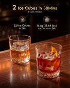 ecozy 2.4" Clear Ice Ball Maker Countertop Minimal Footprint, Sphere Ice