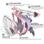 G2RISE SN01 Full Face Snorkel Mask with Detachable Camera Mount, Anti-Fog and Foldable Design, Advanced Breathing System for a Safe Adults/Kids Snorkeling Experience