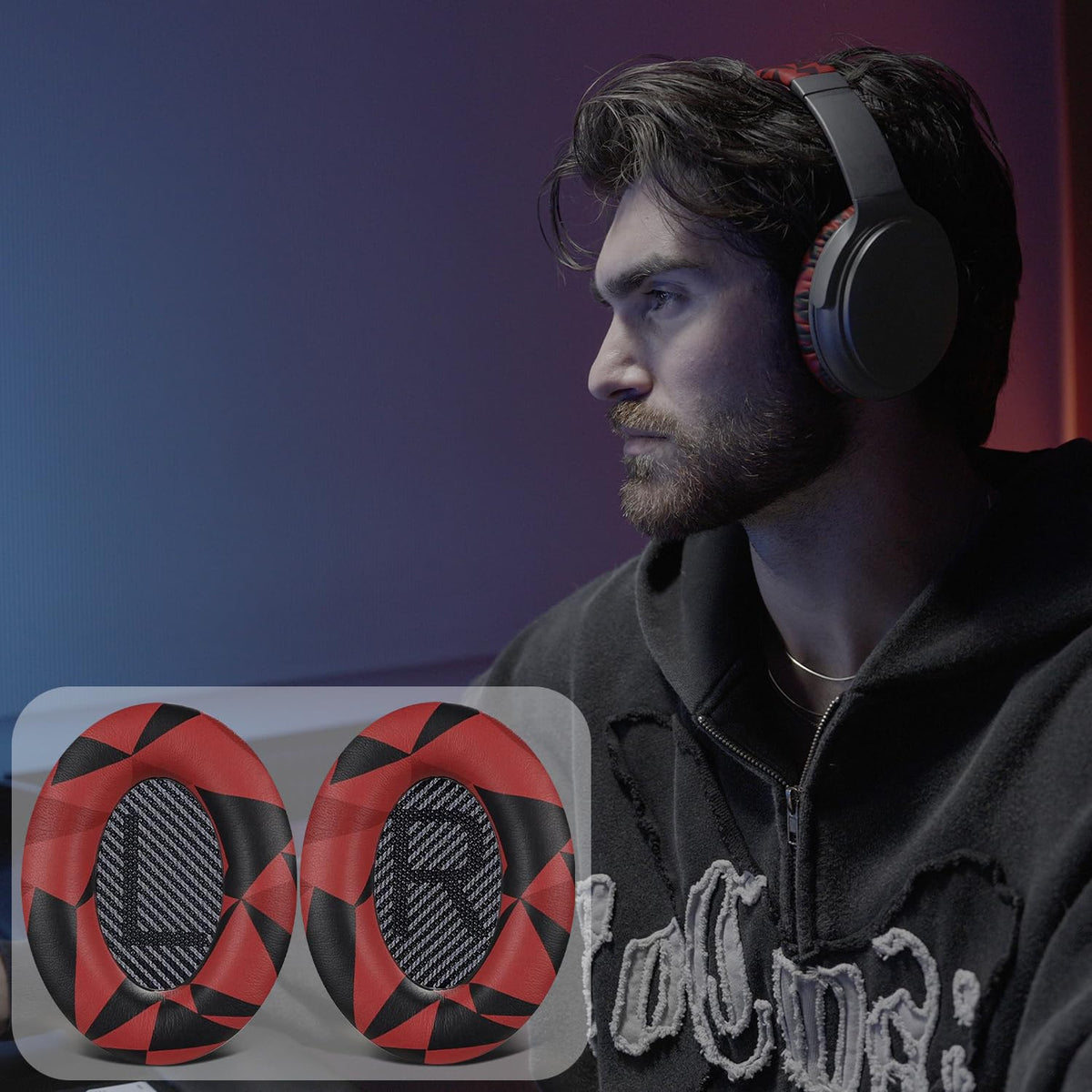 SoloWIT Earpads for Bose QC35 & QC35 ii - Brilliant Blue