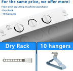 Erivess Portable Twin Tub 19lbs Washing Machine with Drying Rack and 10 Hangers, 12lbs Washer Mini Compact Laundry Machine with 7lbs Spinner, 1500rpm Semi-automatic Washer Combo for Dorm&Apartment