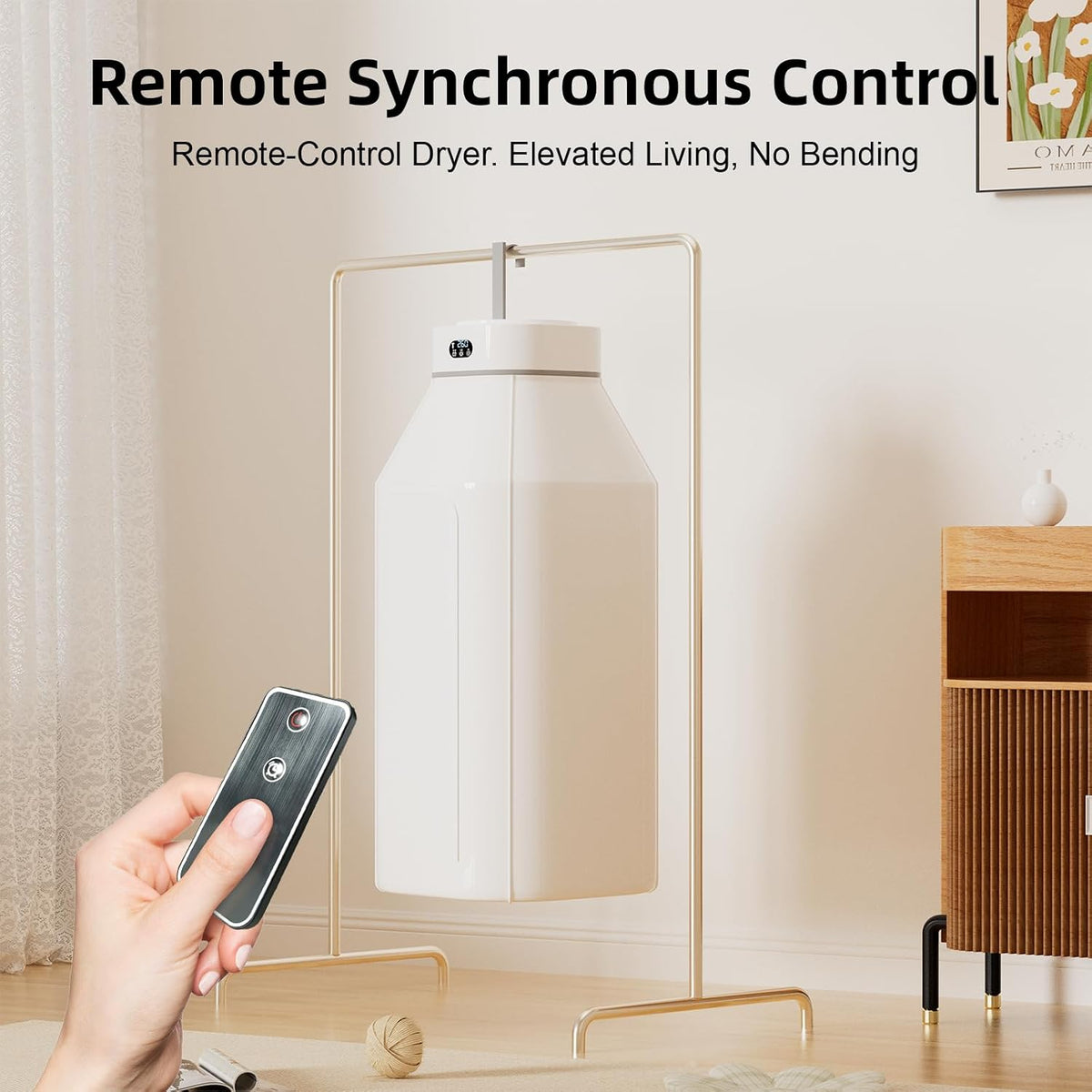 Portable Clothes Dryer, Compact & Foldable Electric Drying Machine for Home, Travel & RV, with Remote Control and Carry Bag