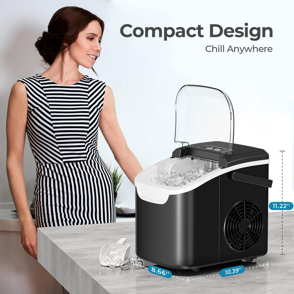 Antarctic Star Countertop Ice Maker Machine, 26Lbs/Day Fastest 6‑Min Ice