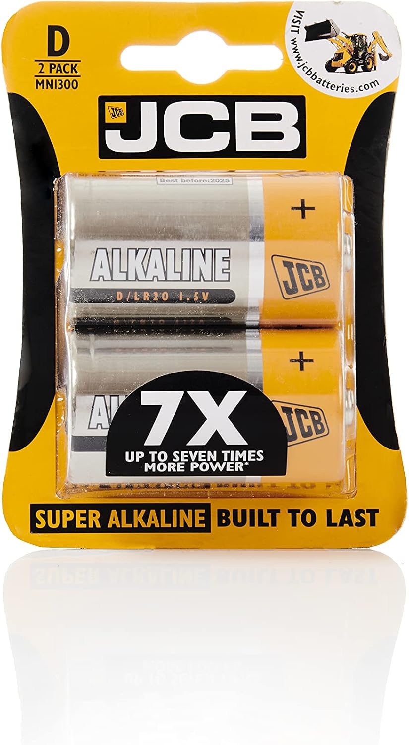 S5340 JCB D Size Super Alkaline Batteries - Pack of 2