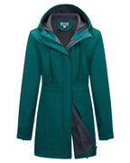 Outdoor Ventures Womens Waterproof Softshell Jacket Long Hooded Windbreaker