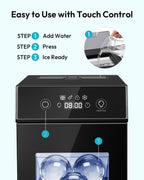 EUHOMY 2.4" Clear Ice Ball Maker Countertop, 2Pcs in 60Mins, 48Pcs/Day, Timer, Self-Cleaning Round Ice Cube Maker with Crystal Clear Ice, Sphere Ice Maker Machine for Whiskey & Bourbon