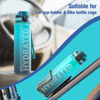 Sahara Sailor Water Bottle 1L, Leakproof Tritan Bottle with Time Marker