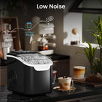 Antarctic Star Portable Ice Maker Countertop, 18Lbs/24H Self-Cleaning Ice Machine with One-Touch Operation & Ice Scoop Included, for Home Kitchen Office, Black