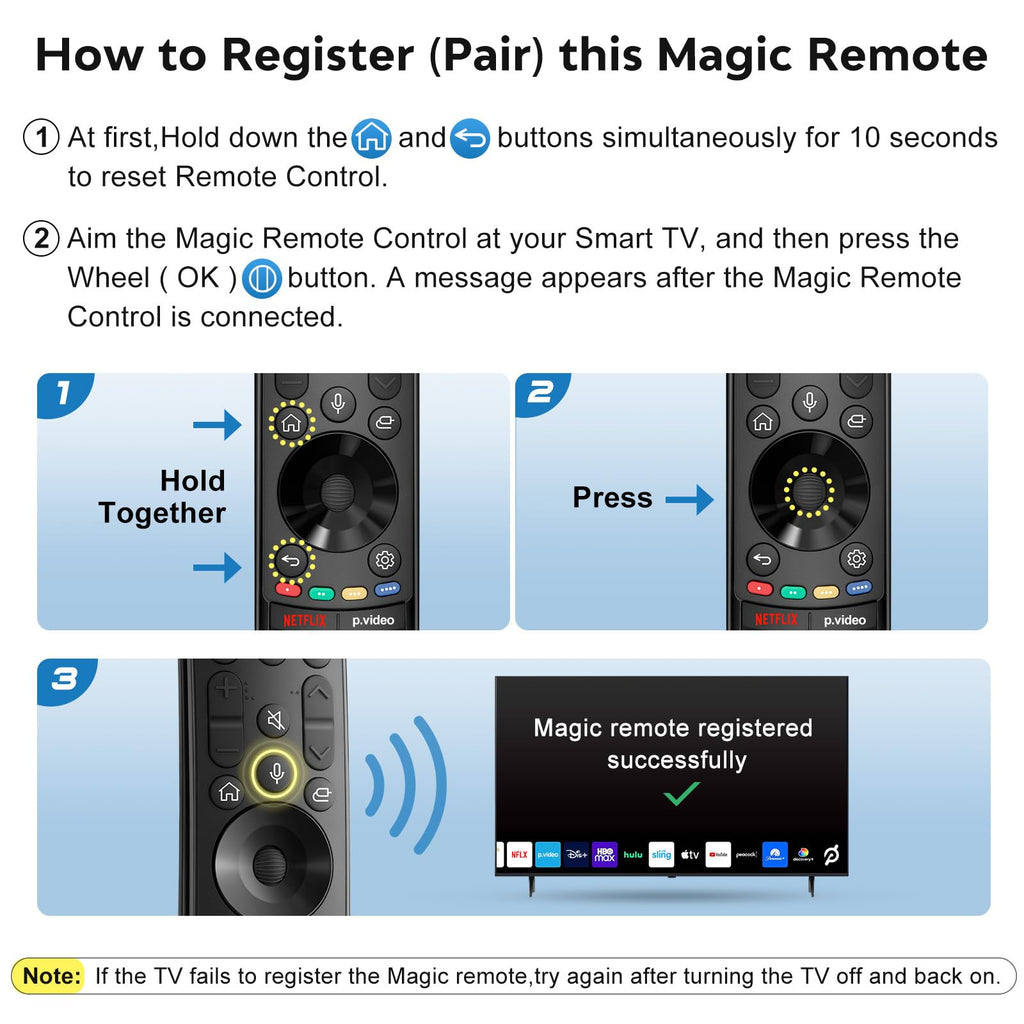 Universal Backlit Remote for LG Smart TV Remote Control Replacement