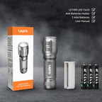 LE LED Torch, LE1000 Powerful Handheld Flashlight, Adjustable Focus, 4 PCs