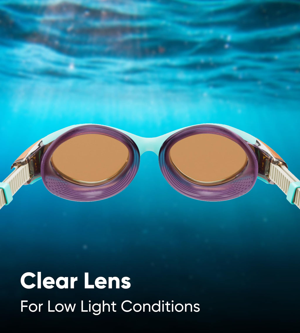 Speedo Damen Biofuse 2.0 Schwimmbrille | Weibliches Design | Patentierter Verstellmechanismus | Anti-Beschlag | Anti-Leck | Comfort Fit Schwimmbrille (1 Stück)