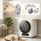 Auertech 3.6 CU. FT Clothes Dryer, Large Capacity Laundry Dryer with 12 Drying Modes & Stainless Steel Tub, Dryer Machine, Electric Dryer with LED Control for Busy Family Home, White