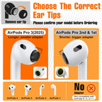 3 Pairs Replacement Ear Tips for AirPods Pro 2nd & 1st(Small, Black)
