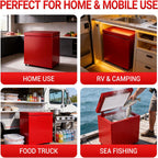 Chest Freezer Low temperature quick freeze 14℉ to -40℉ Compact Freezer - 2 Removable Baskets Match Day Parties, Home Bar Game Day &Beaded Ice Cream & Frozen Storage (Red, 1.8 Cubic Feet)