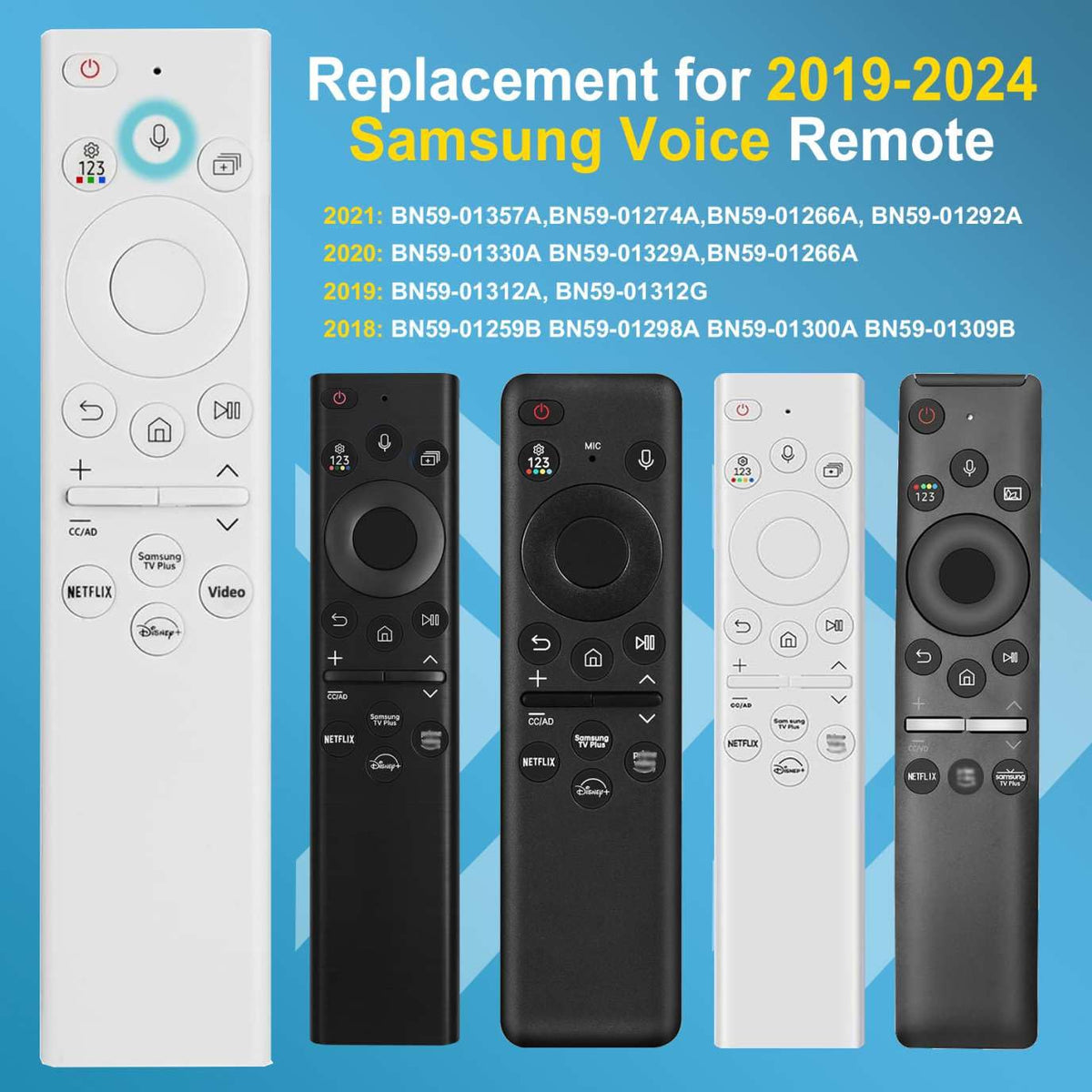 2-Pack Replacement Remote for Roku TV, Compatible with TCL, Onn, Hisense, Sharp, Philips, RCA, Insignia and Other Roku TVs, No Setup Required