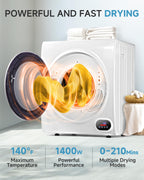 Feelfunn 850W Portable Clothes Dryer with 4 Automatic Drying Modes