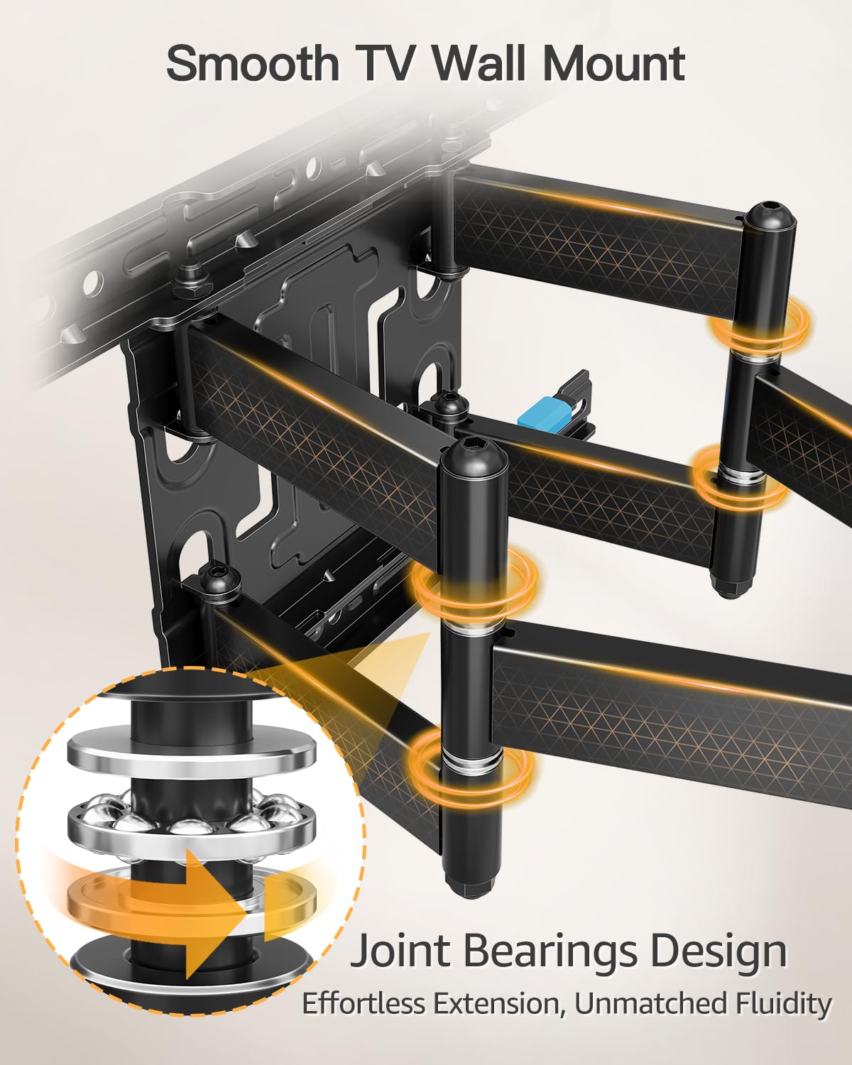 ELIVED Full Motion TV Wall Mount for 26-60" TVs, Max VESA 400x400, 77 lbs.