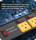 CCCEI 12 Gauge Heavy Duty Surge Protector, Black, 6FT, 1