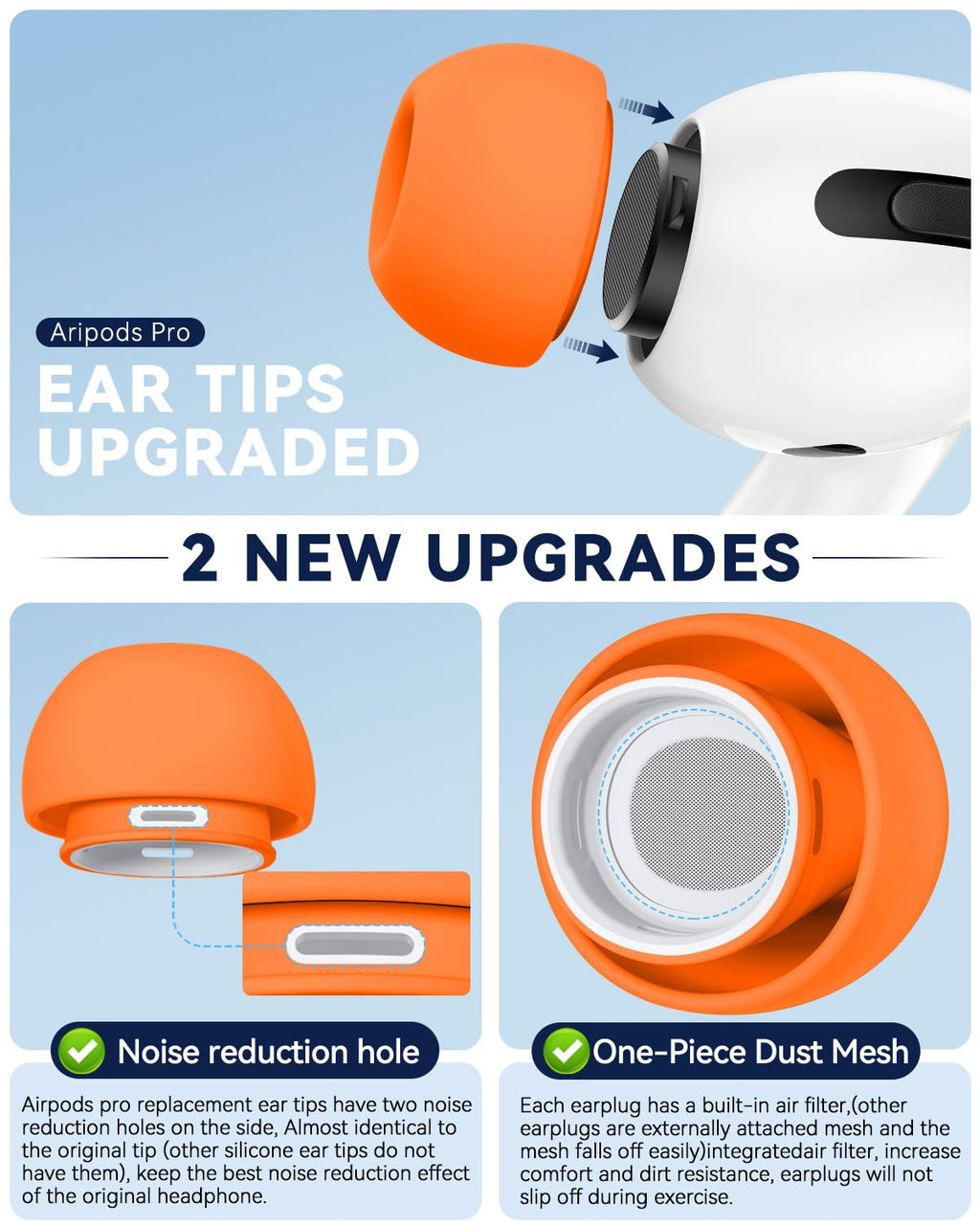 5 Pairs Replacement Ear Tips for AirPods Pro 3 (White)