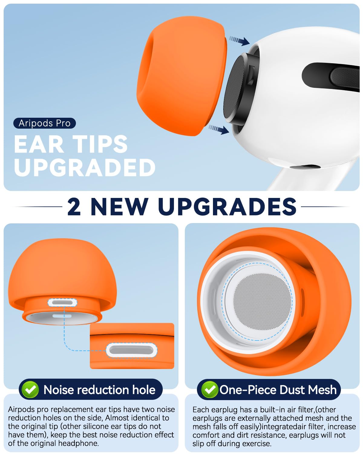 5 Pairs Replacement Ear Tips for AirPods Pro 3 (White)