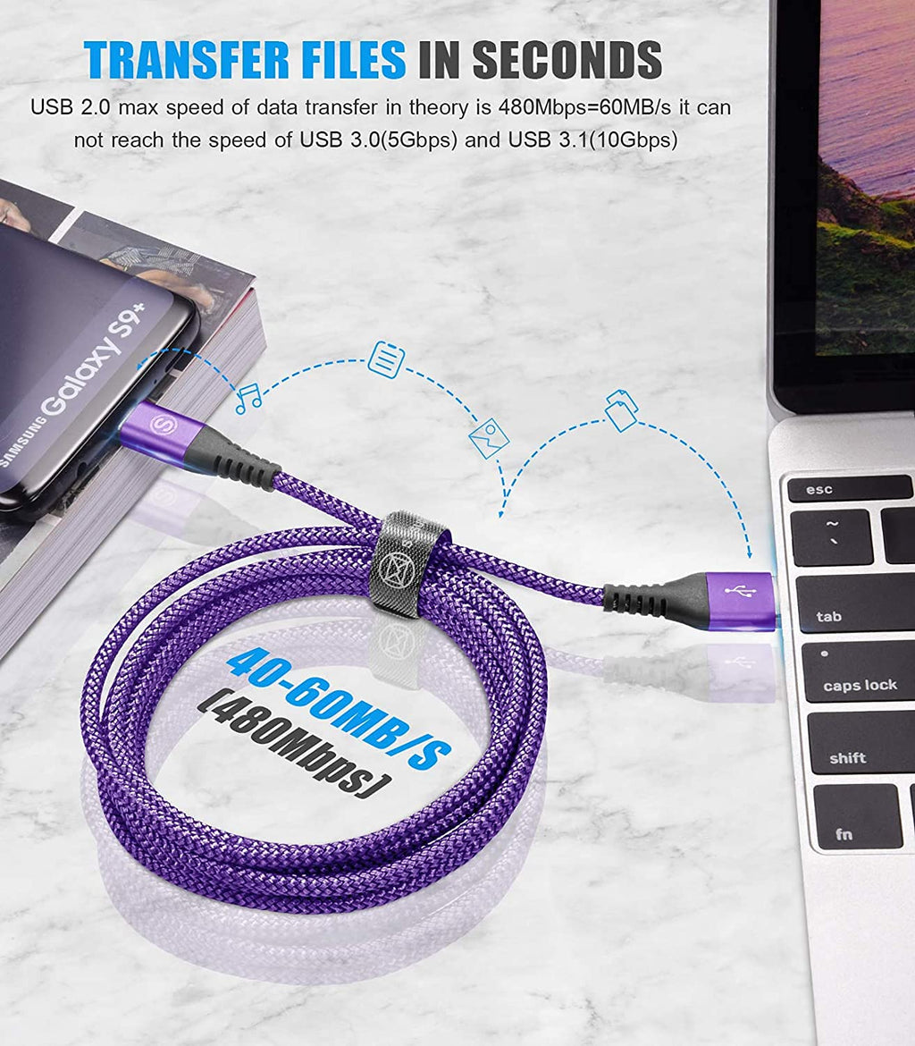 2-Pack 1M USB C Cable 3.1A Fast Car Charger Cable Compatible for iPhone 17 air 16 15 Plus Pro Max, Samsung Flip/Fold 7 6 5 4 3 S26 S25 S24 S10 S20 S21 S22 S23 A16/15/14/13/12 A35/A34 A56/55/54, Pixel